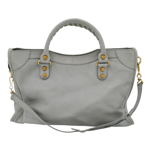 Balenciaga Light Gray Leather City Bag